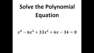 Solve the Polynomial Equation