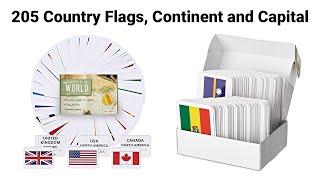 205 Countries of The World Flags Flash Cards, Country, Continent, Capitals, Geography, Learning
