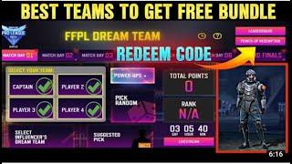 Best Team For FFPL Dream Team Event || Garena Free Fire FFPL Dream Team Event Powerful Team