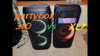 LG XL7 vs JBL Partybox 310  Indoor Bluetooth Party Speaker Battle. Plugged in