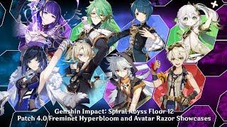 Genshin Impact: Spiral Abyss Floor 12, Freminet Hyperbloom and Avatar Razor Showcases