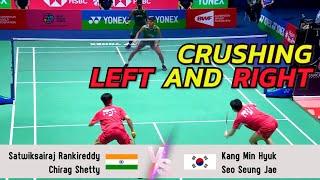 CRUSHING LEFT AND RIGHT | Satwiksairaj Rankireddy/Chirag Shetty VS Kang Min Hyuk/Seo Seung Jae