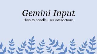 Gemini Input