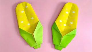 折り紙 簡単 可愛い とうもろこし 折り方 Origami Easy Corn Paper Craft DIY 夏 野菜 Cute Vegetables 종이접기 옥수수 折纸 玉米