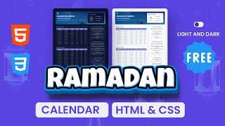 How to Make Ramadan Calendar HTML and CSS | Full Website Design
