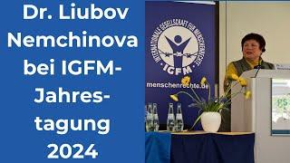 Dr. Liubov Nemcinova - Länderbericht Moldawien auf IGFM-Jahrestagung 2024