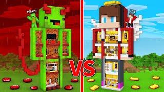 JJ's GOD Statue vs Mikey's DEVIL Statue Survive Battle in Minecraft - Maizen