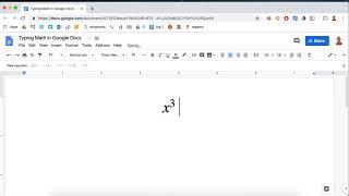 Typing Exponents in Google Docs
