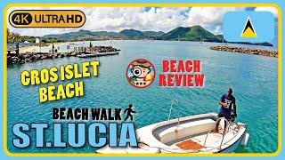 Gros Islet Beach Gros Islet Saint Lucia  4k Walking Tour / Beach Walk & Review