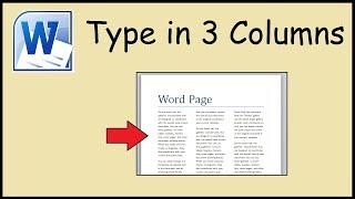 How to type in 3 columns Word