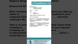 Request Letter for Employee Contract Renewal - Letter Requesting Renewal of Employee Contract