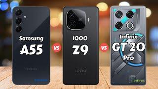 Samsung Galaxy A55 vs iQOO Z9 vs Infinix GT 20 Pro