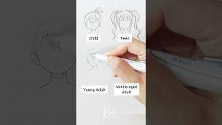 How to draw anime hair by age (girls) #howtodrawanime #draw #animehairstyle #animetutorial