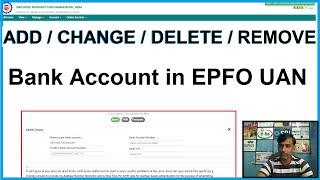 How To CHANGE | REMOVE | DELETE | EDIT  BANK Account OWN In EPFO UAN Online Login Explained (Telugu)