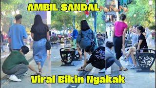 AMBIL SANDAL BIKIN NGAKAK VIRALL #prank #funny #lucu #viralvideo