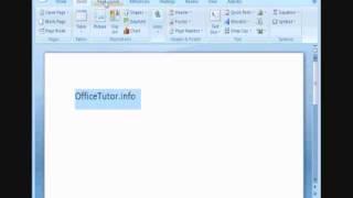 OfficeTutor.info: Microsoft Word 2007 - The Layout