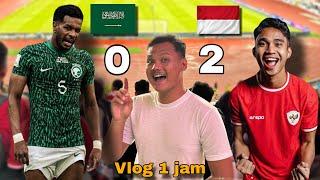 Vlog 1 jam nonton Indonesia vs arab saudi suporter menggilaa