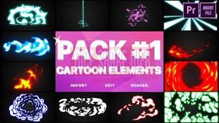 Flash FX Cartoon Elements Pack 01 - Free Download Premiere Pro CC, After Effects CC Template MOGRT️