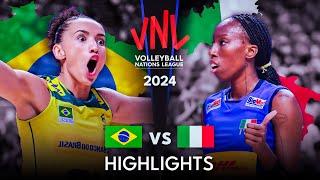  BRAZIL vs ITALY  | Highlights | Women's VNL 2024