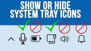 Hide the Notification Bell, Network, Volume, Battery or Microphone System Tray Icons in Windows 11