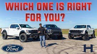 Which FORD is BEST for You | Ford Raptor R, Raptor, and F-150 Comparison | 600 vs. 800 vs. 1000