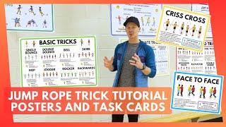 Jump Rope Trick Posters and Trick Tutorial Task Cards Overview | Resources for PE Class |