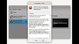 Implementation of the USB 2.0 controller not found VirtualBox issue Fixed