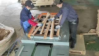 sf9030 manual wood pallet nailing line , nailing + convey + stacking