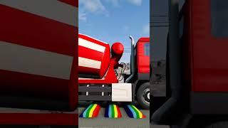 Mix Colour Mixture Trucks vs Spee Bump #shorts #beamngdrive #viralshorts #trending #ytshorts #fun