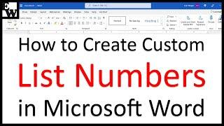 How to Create Custom List Numbers in Microsoft Word