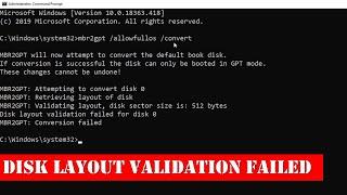 MBR2GPT Disk Layout Validation Failed