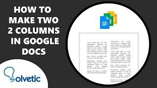 How to Make Two 2 Columns in Google Docs