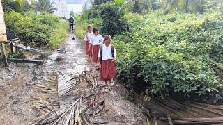 Kampung dayak, muslim, di pedalaman kalimantan tengah, desa serambut