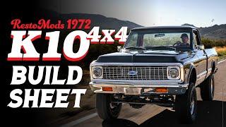 The 1972 LS Chevrolet K-10 4x4 RestoMod - The RM24 Build Sheet