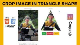 How to crop picture in triangle shape using jQuery | How to use cropper js in JavaScript?