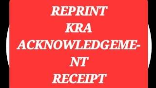 HOW TO REPRINT KRA ACKNOWLEDGEMENT RECEIPT USING THE KRA ITAX PORTAL