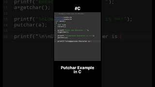 putchar Example in c language #educational