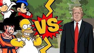 M.U.G.E.N. Battles | Homer Simpson/Goku/Mickey Mouse/Kick Buttowski vs Donald Trump