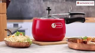 Regalia Pressure Cooker 3L Red | Wonderchef by Sanjeev Kapoor