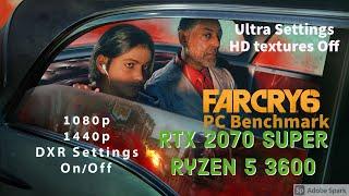 Far Cry 6 PC Benchmark | RTX 2070 super Ryzen 5 3600 | Ultra Settings | 1080p 60fps | 1440p
