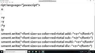 addition ,subtraction,multiplication and division in javaScript