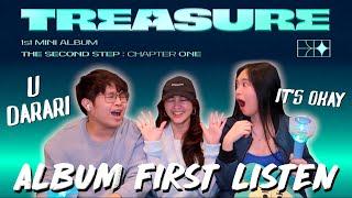 TREASURE - 트레저 ALBUM REACTION: U + DARARI + IT'S OKAY FIRST LISTEN  | SIBLINGS REACT