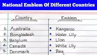 National Emblem Of Different Countries || National Symbols Of Different Countries ||