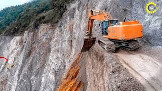 Skilled Excavator Operators Are Building Roads on a Steep Mountain ▶ 2