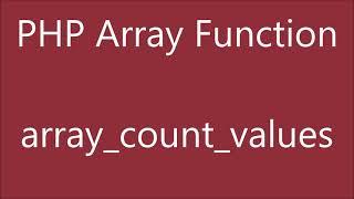 Array Count Values | PHP Array Function