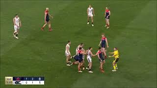 Patrick Cripps sticking up for his teammates early in the Blues vs Dees - AFL Finals 2023