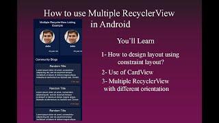 How to add Multiple RecyclerView in Android | LinearLayoutManager | GridLayoutManager | ProCodeGuru