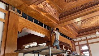 MrVan Design Beautiful Wood Decorate LivingRoom for His Villa | Extremely Ingenious Woodworker Skill