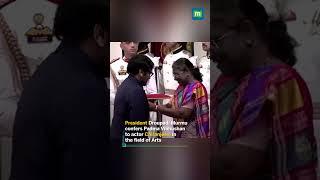 President Droupadi Murmu confers Padma Vibhushan to Konidela Chiranjeevi in the field of Arts