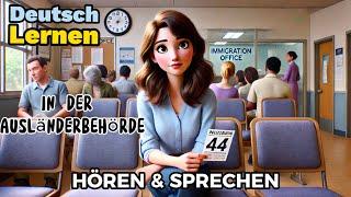 Deutsch Lernen| In der Ausländerbehörde| Sprechen & Hören| Deutschkurs| Geschichte & Wortschatz